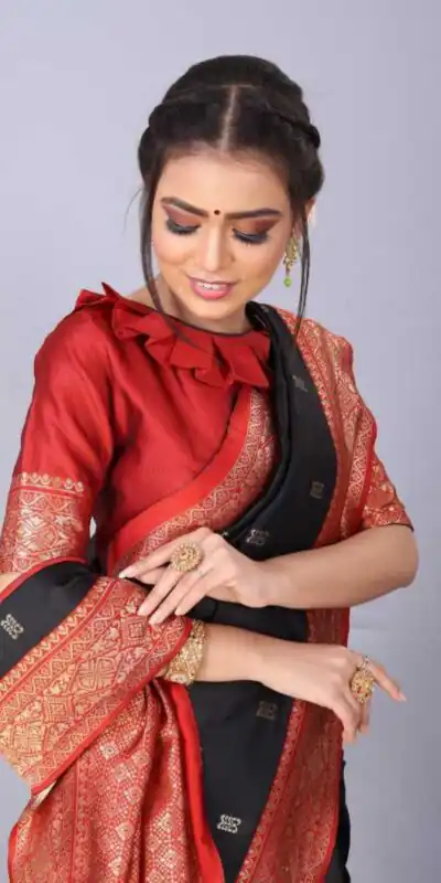 KP 3032 Black  Color Soft Lichi Silk Jacquard On All Over Saree Casual, Party Wear, Wedding, Events Etc. Expected Delivery 4-6 Working Days @1449/- | Sarees, Bollywood Sarees, Creative Sarees, Designer Sarees, Embroidered Sarees, Ethnic Saree, Modern Digital sarees, Party Wear Sarees