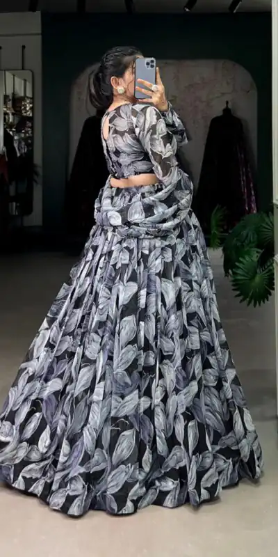 LNB 1027 Black Color Tabby Silk Lehenga Choli with Designer Work. Exclusive Offer ₹1999. Delivery 4-6 Working Days. Shop now. | Lehenga, Bollywood Lehenga, Creative Lehenga, Designer Lehenga, Embroidered Lehenga, Party Wear Lehenga