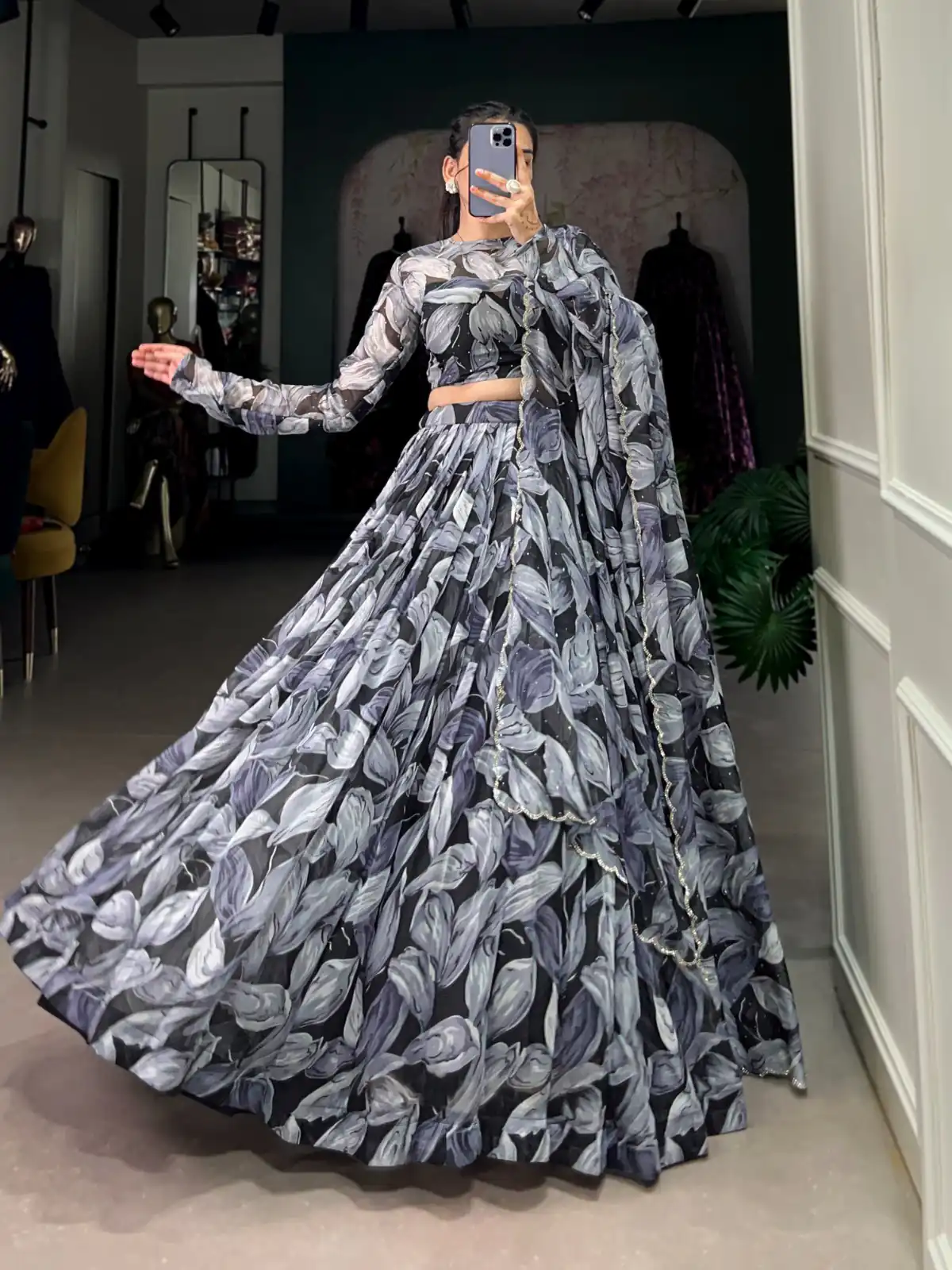 LNB 1027 Black Color Tabby Silk Lehenga Choli with Designer Work. Exclusive Offer ₹1999. Delivery 4-6 Working Days. Shop now. | Lehenga, Bollywood Lehenga, Creative Lehenga, Designer Lehenga, Embroidered Lehenga, Party Wear Lehenga