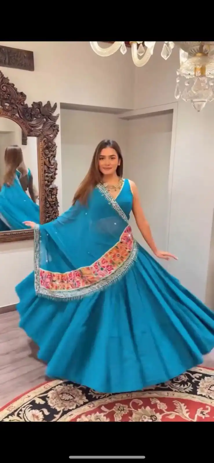 BE 393 Blue Crape Silk Lehenga Choli Perfect for Wedding, Party, Engagement, Anniversary, Traditional Day Get it for ₹1999. Delivery 4-6 Working | Lehenga, Bollywood Lehenga, Creative Lehenga, Designer Lehenga, Embroidered Lehenga, Party Wear Lehenga