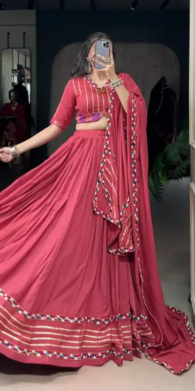 LNB 1659 Dark Pink Color Pure Rayon With Mirror Work & Gamthi Work. Lehenga Choli Price ₹4199.Introductory Delivery 4-6 Working Days. Shop now. | Lehenga, Bollywood Lehenga, Creative Lehenga, Designer Lehenga, Embroidered Lehenga, Party Wear Lehenga