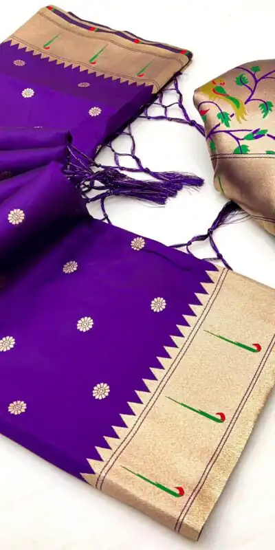 MB 150 Dark Purple A Pethani silk Saree Perfect for Wedding, Party, Baisakhi, Reception, Traditional Day – . Affordable Price ₹2549. Delivery 4-6 Working | Sarees, Bollywood Sarees, Creative Sarees, Designer Sarees, Embroidered Sarees, Ethnic Saree, Modern Digital sarees, Party Wear Sarees