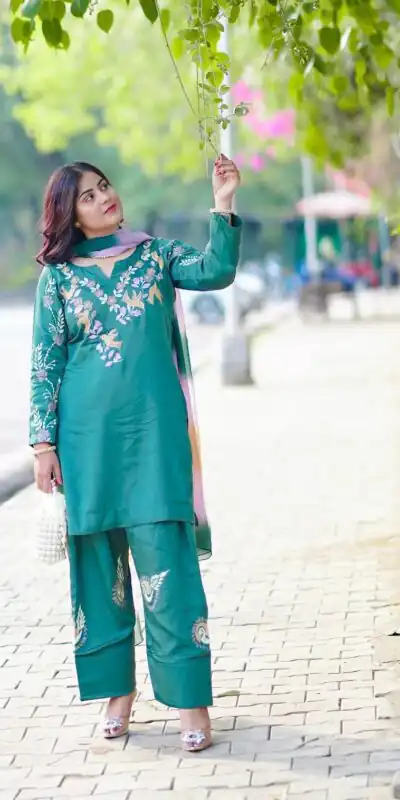 BE 367 Firozi French Crepe Embroidery Work Salwar Suit in . Wedding, Party, Festive, Events Now at just ₹1899. Delivery 4-6 Working Days. Shop now. | Jump Suits, Tops & Bottoms, Track Suits, Trendy Wear, Salwar suit, Designer Suits, Casual Suits, Creative suits, Palazzo Suits, Party Wear Suits, Patiala Suits, Straight Suits