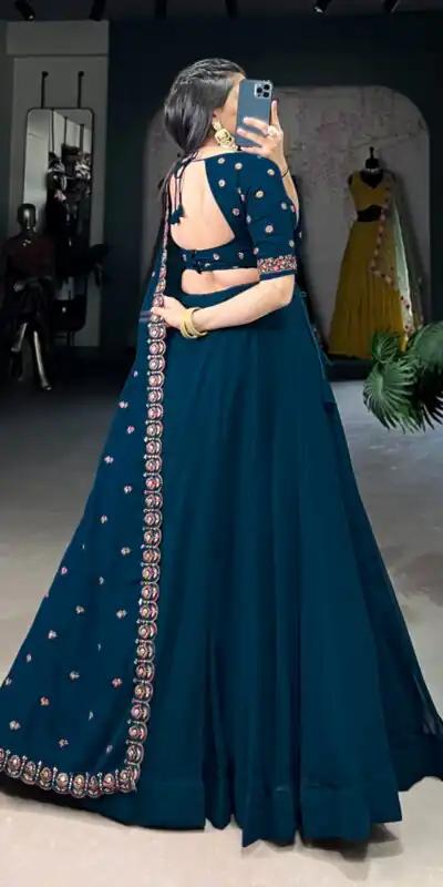 LNB 1416 Firozi Color Georgette Plain Lehenga Choli Wedding, Party, Festive, Events Etc. Delivery 4-6 Working Days Rs 3999 | Lehenga, Bollywood Lehenga, Creative Lehenga, Designer Lehenga, Embroidered Lehenga, Party Wear Lehenga