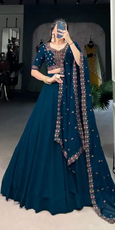 LNB 1416 Firozi Color Georgette Plain Lehenga Choli Wedding, Party, Festive, Events Etc. Delivery 4-6 Working Days Rs 3999 | Lehenga, Bollywood Lehenga, Creative Lehenga, Designer Lehenga, Embroidered Lehenga, Party Wear Lehenga