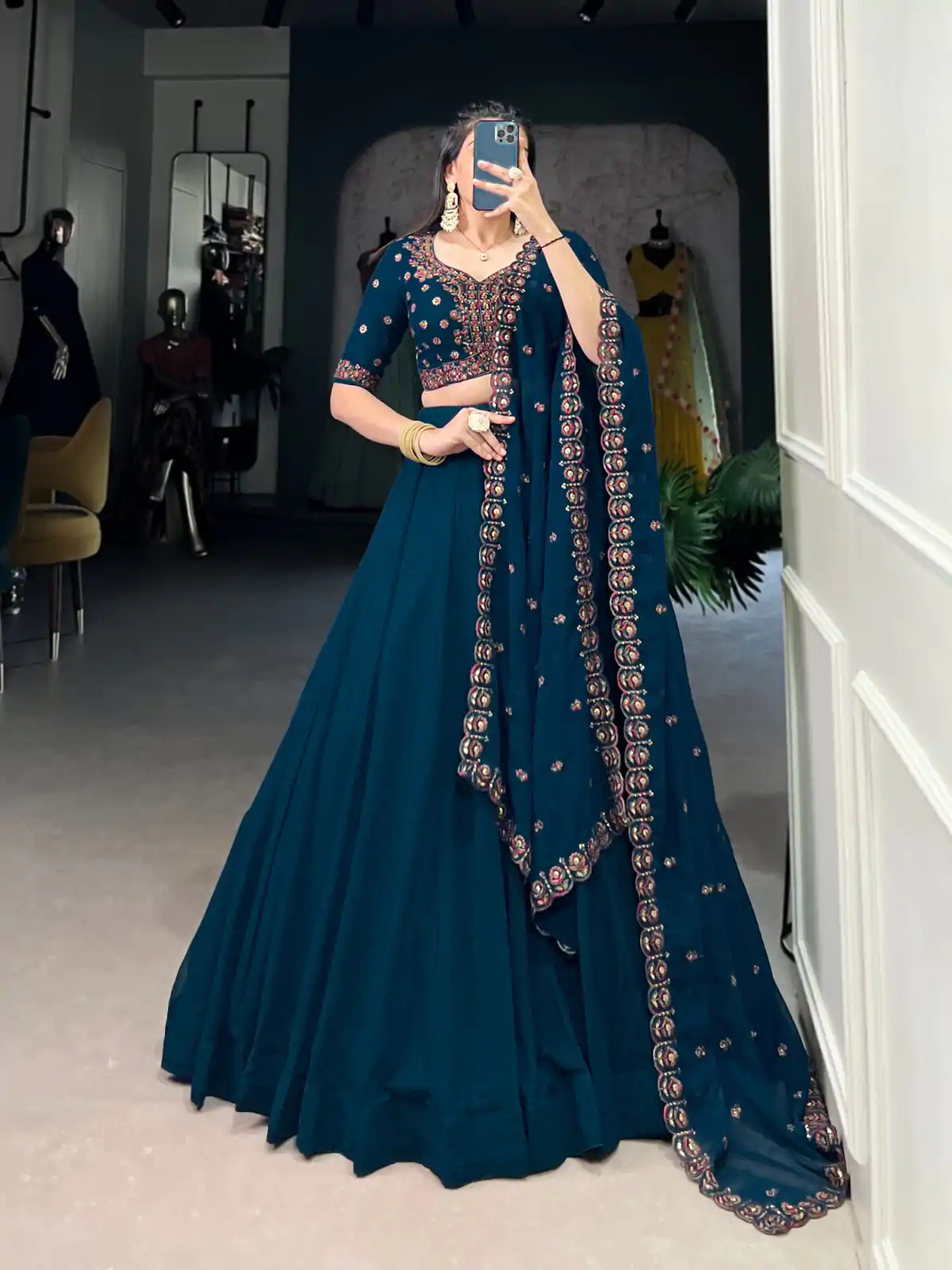 LNB 1416 Firozi Color Georgette Plain Lehenga Choli Wedding, Party, Festive, Events Etc. Delivery 4-6 Working Days Rs 3999 | Lehenga, Bollywood Lehenga, Creative Lehenga, Designer Lehenga, Embroidered Lehenga, Party Wear Lehenga