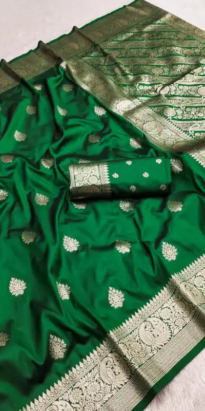 MB 3284 Green Soft Banarasi Cotton Silk Saree Perfect for Wedding, Party, Eid, Traditional Day, Haldi –. Get it for ₹1899. Delivery 4-6 Working Days. | Sarees, Bollywood Sarees, Creative Sarees, Designer Sarees, Embroidered Sarees, Ethnic Saree, Modern Digital sarees, Party Wear Sarees