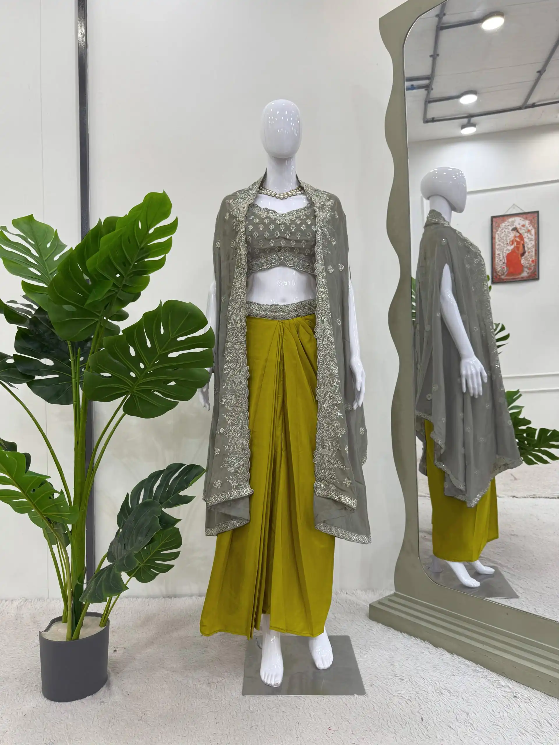 RTC 6493 Grey American Crep With Designer Work Dhoti Suit. Wedding, Party, Festive, Events Festive Deal ₹2149. Delivery 4-6 Working Days. Shop now. | Jump Suits, Tops & Bottoms, Track Suits, Trendy Wear, Salwar suit, Designer Suits, Casual Suits, Creative suits, Palazzo Suits, Party Wear Suits, Patiala Suits, Straight Suits