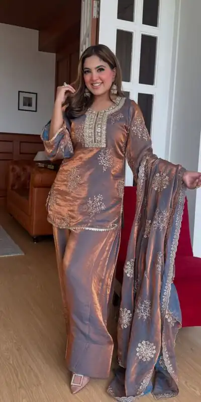 SSR 527 Grey Fendy Silk With Embroidery Work Salwar Suit in Embroidery Sequence Work. Exclusive Offer ₹2099. Delivery 4-6 Working Days | Jump Suits, Salwar suit, Designer Suits, Casual Suits, Creative suits, Palazzo Suits, Party Wear Suits, Patiala Suits, Straight Suits