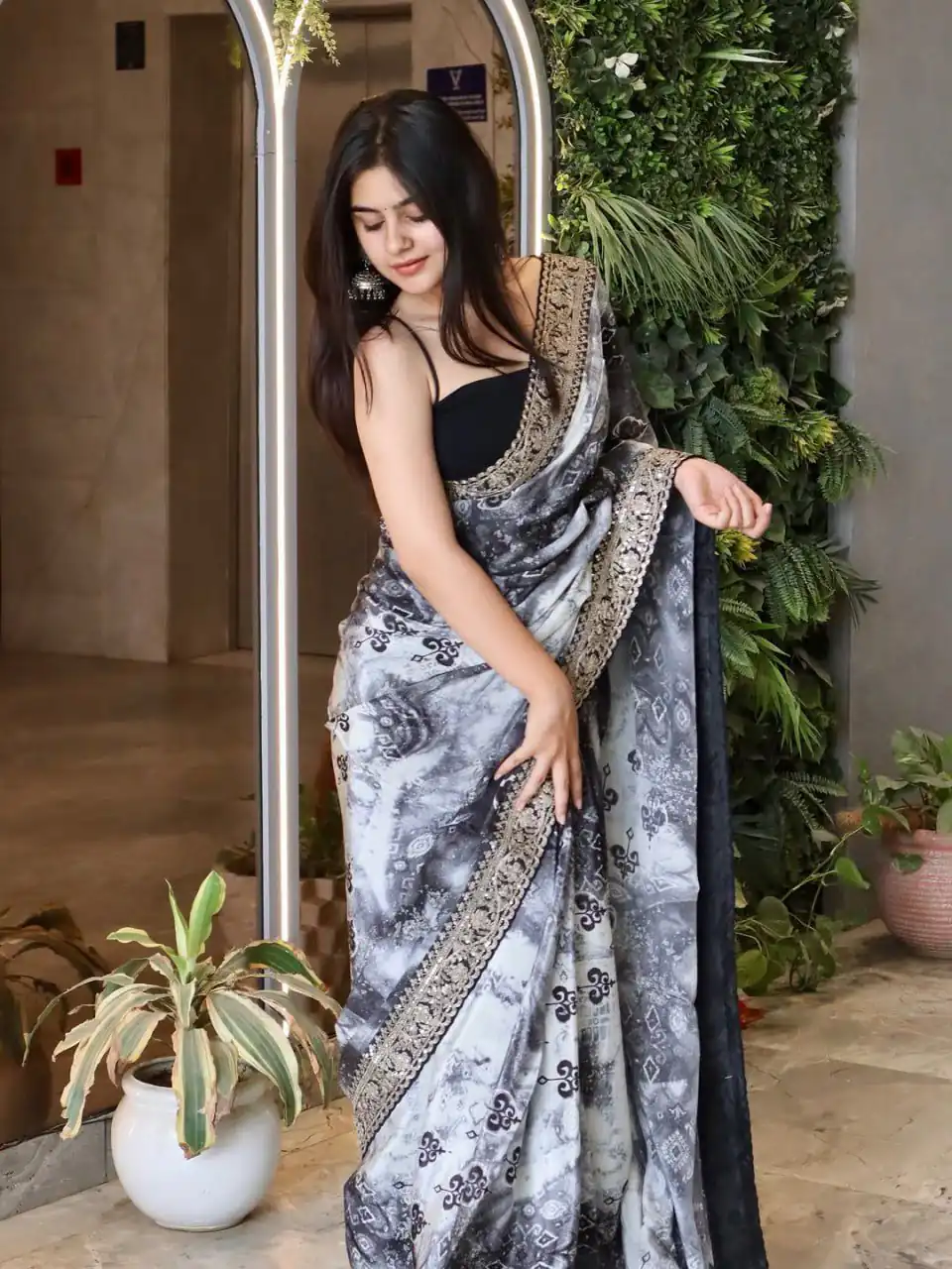 SC 239 Pink Georgette With Lace Work & Lace Border Saree . Wedding, Party, Festive, Events, Exclusive Offer ₹1599. Delivery 4-6 Working Days. Shop now. | Sarees, Bollywood Sarees, Creative Sarees, Designer Sarees, Embroidered Sarees, Ethnic Saree, Modern Digital sarees, Party Wear Sarees