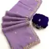 BT 1267 Lavender in Crunchy Chiffon Embroidery Work Saree . Wedding, Party, Festive, Events, Exclusive Offer ₹1749. Delivery 4-6 Working Days. Shop now. | Sarees, Bollywood Sarees, Creative Sarees, Designer Sarees, Embroidered Sarees, Ethnic Saree, Modern Digital sarees, Party Wear Sarees