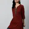 INLI Blush 2.0 Maroon Cotton Printed Designer Work Kurti in . Wedding, Party, Festive, Events, Special Price ₹1269. Delivery 4-6 Working Days. Shop now. | Kurti, Bollywood Kurti, Creative Kurtis, Designer Kurti, Party Wear Kurti, Selfie Kurti