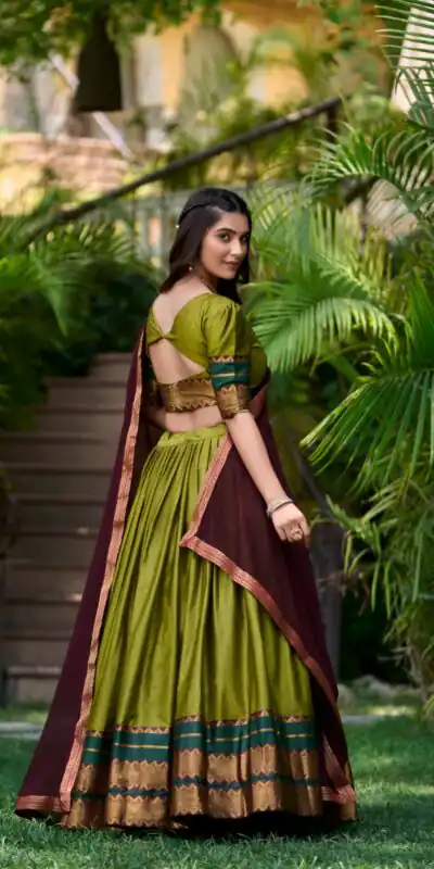 LNB 2004 Mehandi Poly Cotton With Lace Work & Zari Work. Lehenga Choli for Get It ₹1899. Delivery 4-6 Working Days. Shop now. | Lehenga, Bollywood Lehenga, Creative Lehenga, Designer Lehenga, Embroidered Lehenga, Party Wear Lehenga