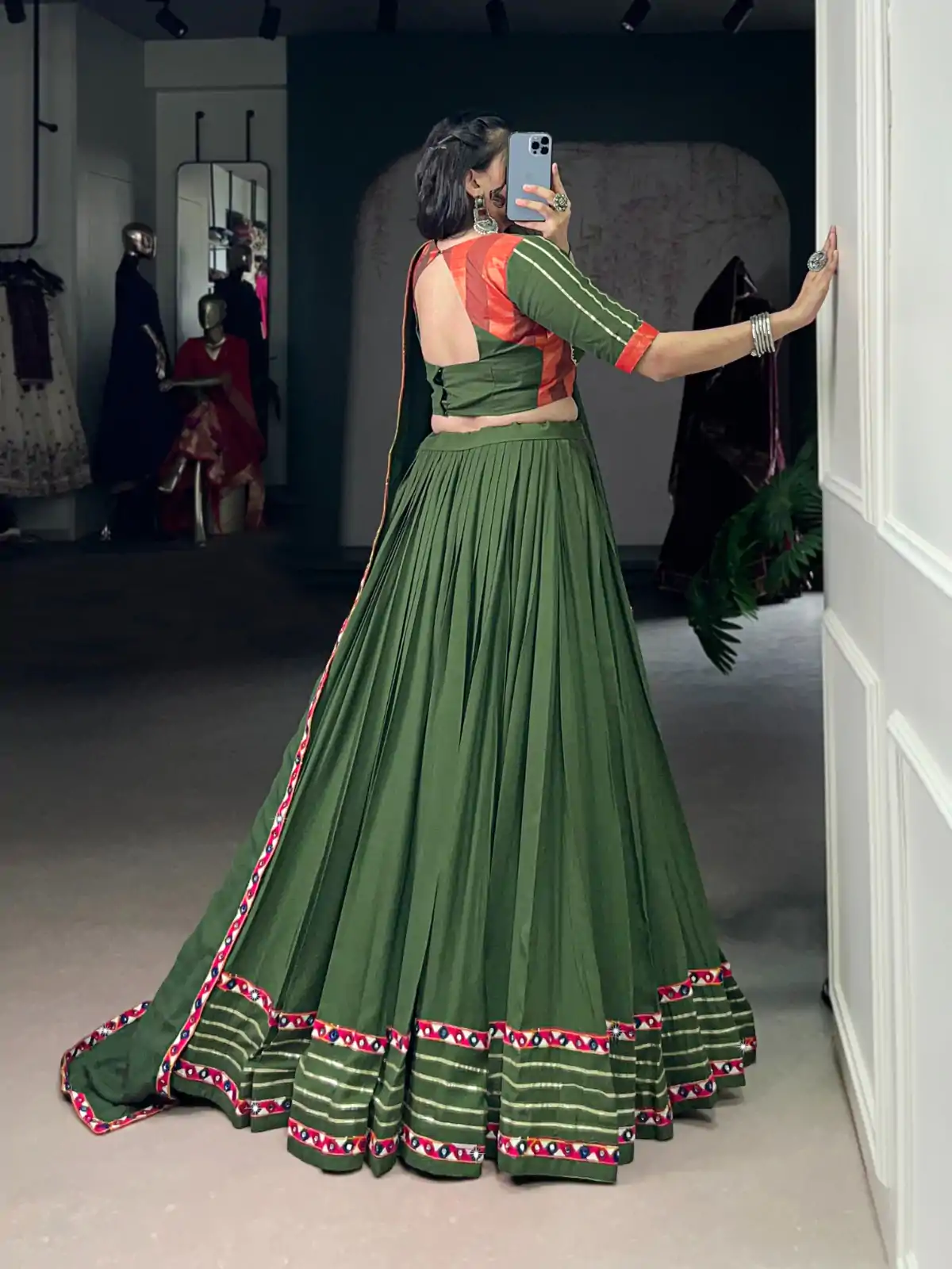LNB 1659 Mehendi Color Pure Rayon With Mirror Work & Gamthi Work. Lehenga Choli Price ₹4199.Introductory Delivery 4-6 Working Days. Shop now. | Lehenga, Bollywood Lehenga, Creative Lehenga, Designer Lehenga, Embroidered Lehenga, Party Wear Lehenga