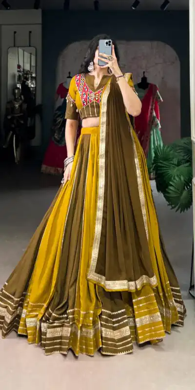 LNB 1613 Mehendi Pure Rayon Sequins Work & Mirror Work Lehenga Choli in . Festive Deal ₹2799. Delivery 4-6 Working Days. Shop now. | Lehenga, Bollywood Lehenga, Creative Lehenga, Designer Lehenga, Embroidered Lehenga, Party Wear Lehenga