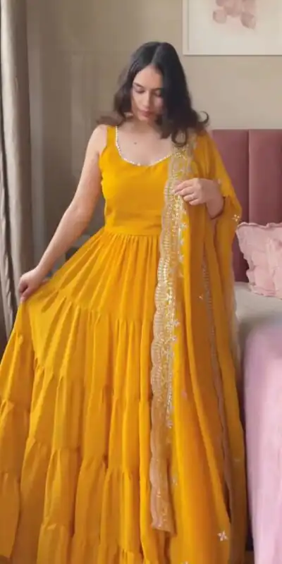 RTC 5925 Mustard Faux Georgette Salwar Suit Perfect for Wedding, Party, Eid, Cultural Events, Traditional Day . Exclusive Offer ₹2099. Delivery 4-6 | Jump Suits, Tops & Bottoms, Track Suits, Trendy Wear, Salwar suit, Designer Suits, Casual Suits, Creative suits, Palazzo Suits, Party Wear Suits, Patiala Suits, Straight Suits