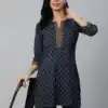 INLI Blush 2.0 Navy Blue Cotton Printed Designer Work Kurti in . Wedding, Party, Festive, Events, Special Price ₹1269. Delivery 4-6 Working Days. Shop now. | Kurti, Bollywood Kurti, Creative Kurtis, Designer Kurti, Party Wear Kurti, Selfie Kurti
