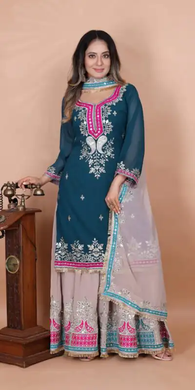 SRK 5260 Pink Faux Georgette With 5mm Embroidery Sequence Work Perfect for Wedding, Party, Karwa Chauth, Ethnic Day, Baisakhi Beast Price At 2149/- Only | Jump Suits, Salwar suit, Designer Suits, Casual Suits, Creative suits, Palazzo Suits, Party Wear Suits, Patiala Suits, Straight Suits