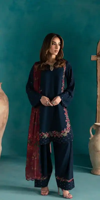 ZSR 3123 Navy Blue Pure Natural Crep Silk with Embroidery Work & Digital Print Salwar Suit . Now at just ₹2049. Delivery 4-6 Working Days. | Jump Suits, Salwar suit, Designer Suits, Casual Suits, Creative suits, Palazzo Suits, Party Wear Suits, Patiala Suits, Straight Suits