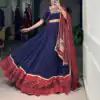 Navy Blue Pure Rayon Lehenga Choli