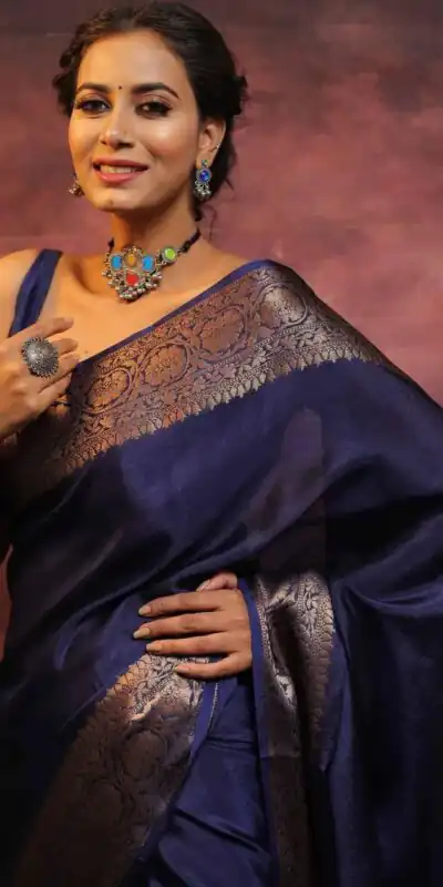 KP 6009 Navy Blue Soft Lichi Silk With Lace Border & Lace Work. Now Saree at just ₹1349. Delivery 4-6 Working Days. Shop now. | Sarees, Bollywood Sarees, Creative Sarees, Designer Sarees, Embroidered Sarees, Ethnic Saree, Modern Digital sarees, Party Wear Sarees