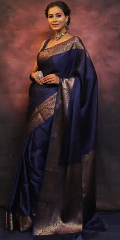 KP 6009 Navy Blue Soft Lichi Silk With Lace Border & Lace Work. Now Saree at just ₹1349. Delivery 4-6 Working Days. Shop now. | Sarees, Bollywood Sarees, Creative Sarees, Designer Sarees, Embroidered Sarees, Ethnic Saree, Modern Digital sarees, Party Wear Sarees