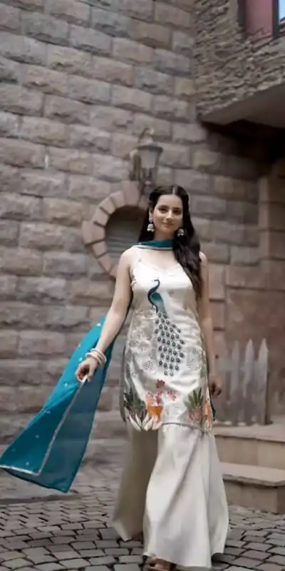 LG 1994 Off White Color French Crape Embroidery Work Salwar Suit Casual, Wedding, Festive, Events . Expected Delivery  4-6 Working Days @1999/- only      | Jump Suits, Salwar suit, Designer Suits, Casual Suits, Creative suits, Palazzo Suits, Party Wear Suits, Patiala Suits, Straight Suits