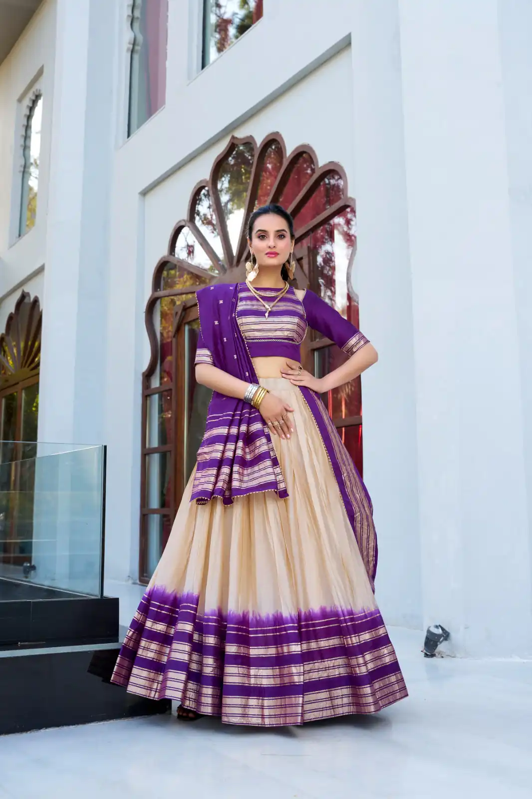 LNB 1908 Off White in Pure Chanderi Zari Work & Lace Work Lehenga Choli . Special Price ₹2099. Delivery 4-6 Working Days. Shop now. | Lehenga, Bollywood Lehenga, Creative Lehenga, Designer Lehenga, Embroidered Lehenga, Party Wear Lehenga