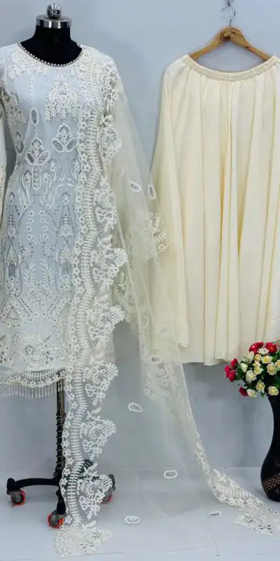 KF 1703 Off White Soft Net with Lace Work & Embroidery Work Salwar Suit . Festive Deal ₹2049. Delivery 4-6 Working Days. Shop now. | Salwar suit, Designer Suits, Casual Suits, Creative suits, Palazzo Suits, Party Wear Suits, Patiala Suits, Straight Suits