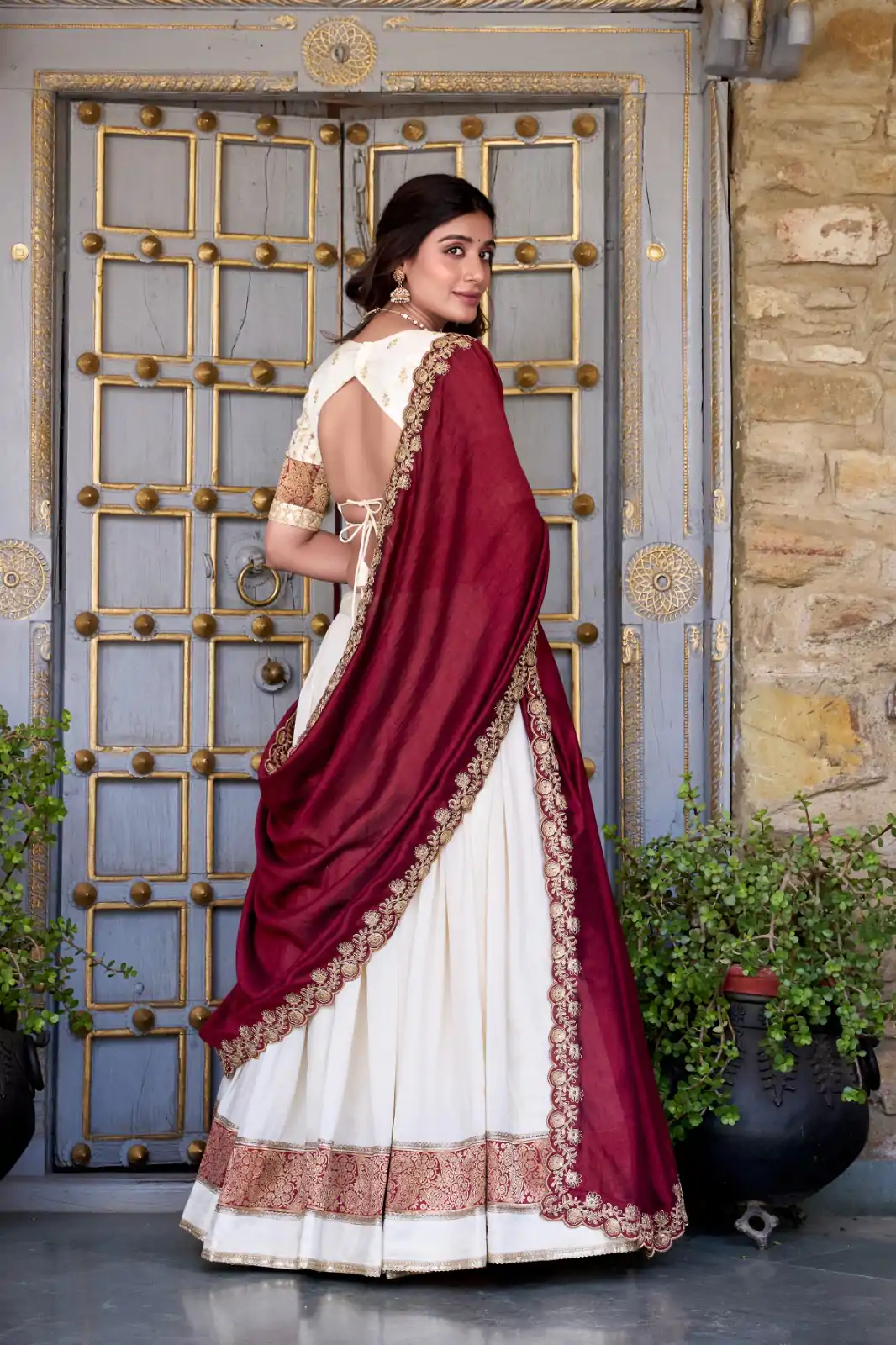 LNB 2049 Off White in Vichitra Silk Embroidery Work & Zari Work Lehenga Choli . Now at just ₹2999. Delivery 4-6 Working Days. Shop now. | Lehenga, Bollywood Lehenga, Creative Lehenga, Designer Lehenga, Embroidered Lehenga, Party Wear Lehenga