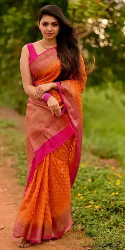 KP 3079 Orange Color Soft Lichi Silk Cloth Rich Pallu All Over Saree Events Casual, Wedding, Festive, Events . Expected Delivery 4-6 Working Days @1449/- | Sarees, Bollywood Sarees, Creative Sarees, Designer Sarees, Embroidered Sarees, Ethnic Saree, Modern Digital sarees, Party Wear Sarees