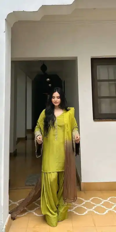 NSR 854 Parrot Green Natural Satin Silk Sequence Work with Lace Work & Embroidery Work Salwaar Suit Now at just ₹1799. Delivery 4-6 Working Days. Shop now. | Jump Suits, Salwar suit, Designer Suits, Casual Suits, Creative suits, Palazzo Suits, Party Wear Suits, Patiala Suits, Straight Suits