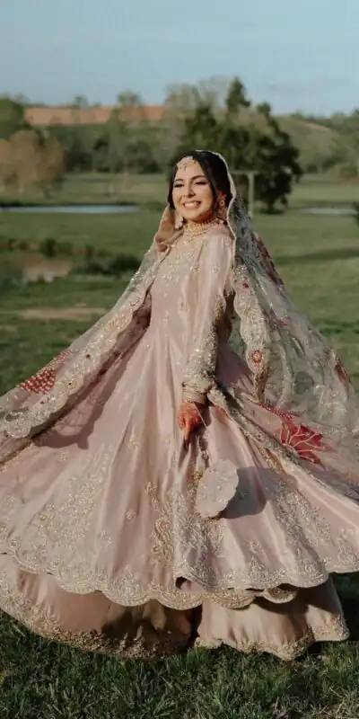 LG 1981 Peach Chinon With Embroidery Work & Lace Work Gown Wedding, Party, Festive, Events, Available at ₹2499 only. Delivery 4-6 Working Days. Shop now. | Gowns, Bollywood Gowns, Creative Gowns, Designer Gowns, Embroidered Gowns, Party Wear Gowns