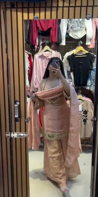 LG 2015 Peach Cosmos Salwar Suit Perfect for Wedding, Party, Karwa Chauth, Eid, Holi – . Exclusive Offer ₹2099. Delivery 4-6 Working Days. Shop now. | Jump Suits, Salwar suit, Designer Suits, Casual Suits, Creative suits, Palazzo Suits, Party Wear Suits, Patiala Suits, Straight Suits