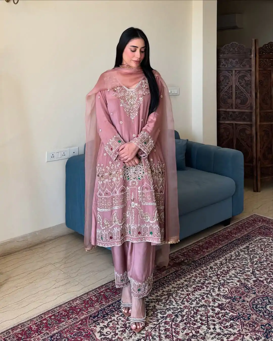 LG 2017 Peach in French Crape Lace Work & Embroidery Work Salwar Suit. Grab it for ₹1999. Delivery 4-6 Working Days. Shop now. | Jump Suits, Salwar suit, Designer Suits, Casual Suits, Creative suits, Palazzo Suits, Party Wear Suits, Patiala Suits, Straight Suits