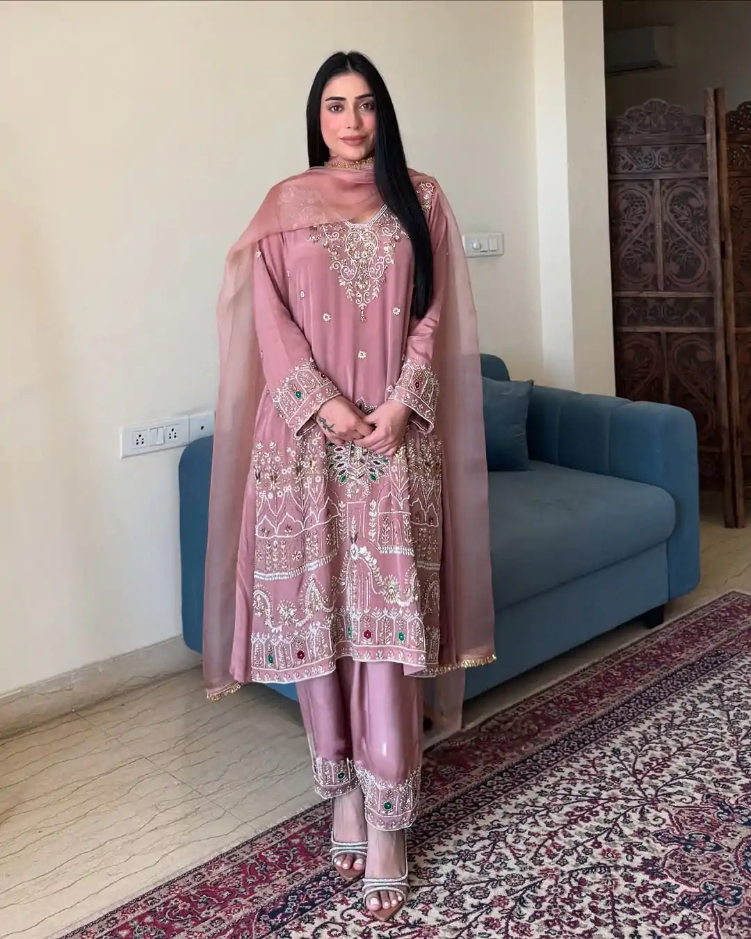 LG 2017 Peach in French Crape Lace Work & Embroidery Work Salwar Suit. Grab it for ₹1999. Delivery 4-6 Working Days. Shop now. | Jump Suits, Salwar suit, Designer Suits, Casual Suits, Creative suits, Palazzo Suits, Party Wear Suits, Patiala Suits, Straight Suits