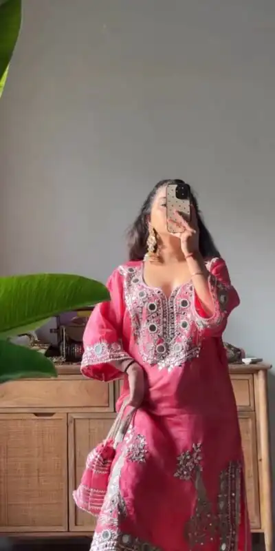 RTC 5919 Peach Roman Silk With Mirror Work Salwar Suit Wedding, Party, Festive, Events, Navratri Garba, Introductory Price ₹2099. Delivery 4-6 Working Days. | Jump Suits, Tops & Bottoms, Track Suits, Trendy Wear, Salwar suit, Designer Suits, Casual Suits, Creative suits, Palazzo Suits, Party Wear Suits, Patiala Suits, Straight Suits