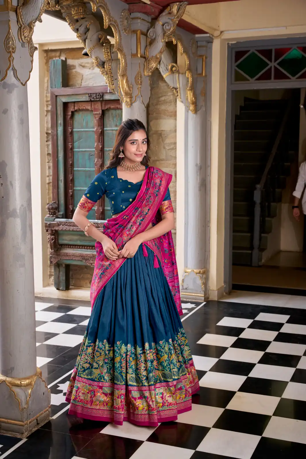 LNB 1245 Peacock Blue Tasar Silk With Gotta Patti Work & Lace Work Lehenga Choli Best Price ₹2449. Delivery 4-6 Working Days. Shop now. | Lehenga, Bollywood Lehenga, Creative Lehenga, Designer Lehenga, Embroidered Lehenga, Party Wear Lehenga
