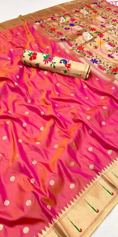 MB 150 Pink A Pethani silk Saree Perfect for Wedding, Party, Baisakhi, Reception, Traditional Day – . Affordable Price ₹2549. Delivery 4-6 Working | Sarees, Bollywood Sarees, Creative Sarees, Designer Sarees, Embroidered Sarees, Ethnic Saree, Modern Digital sarees, Party Wear Sarees
