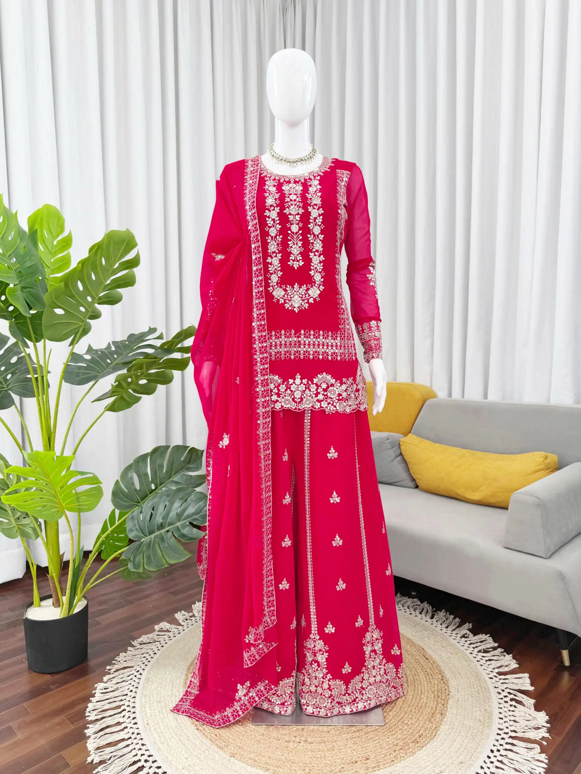 KD 1533 Pink Blooming Georgette Salwar Suit Perfect for Wedding, Party, Ethnic Day, Housewarming, Pongal . Available at ₹2149 only. Delivery 4-6 Workin | Salwar suit, Designer Suits, Casual Suits, Creative suits, Palazzo Suits, Party Wear Suits, Patiala Suits, Straight Suits