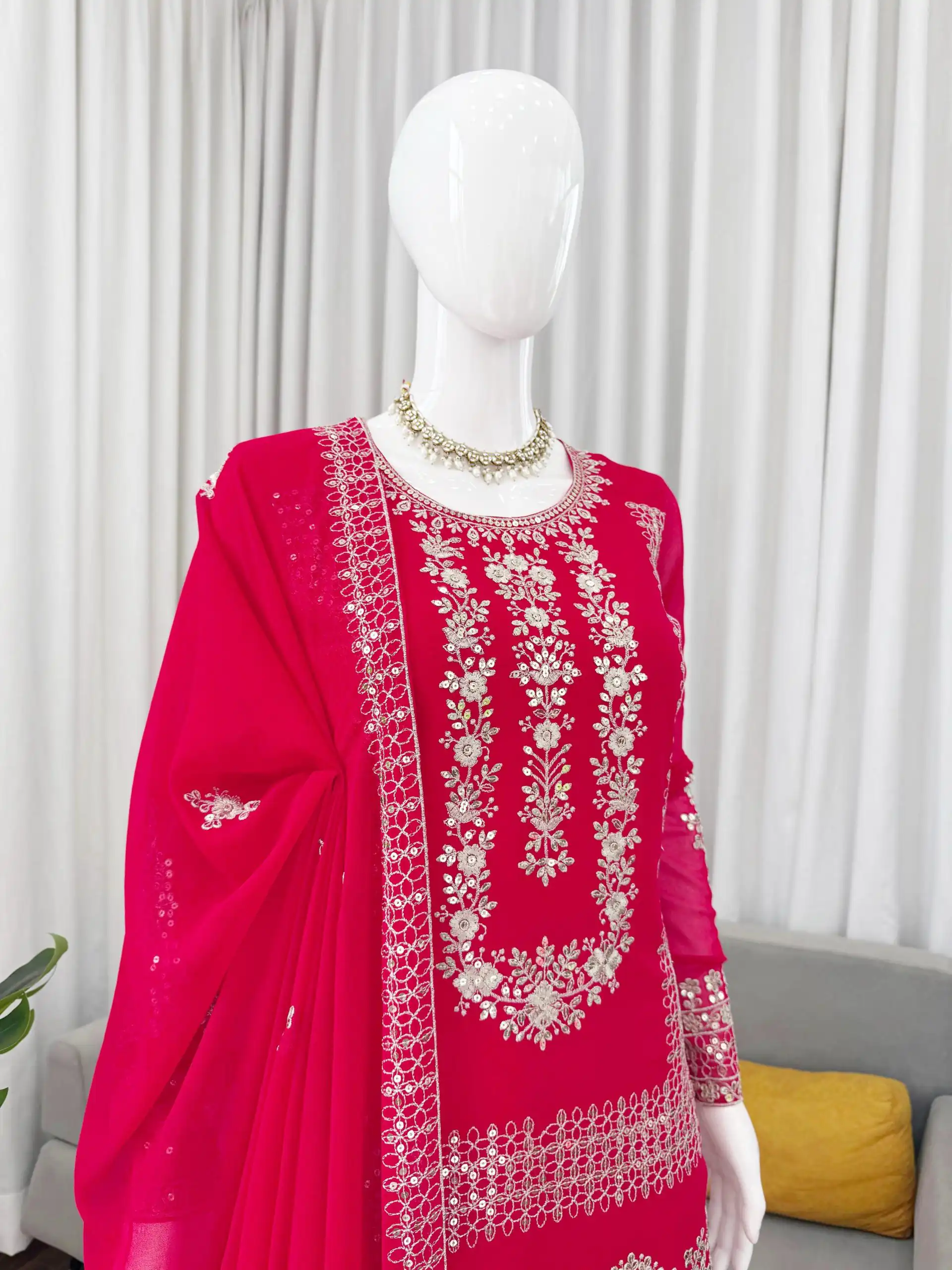 KD 1533 Pink Blooming Georgette Salwar Suit Perfect for Wedding, Party, Ethnic Day, Housewarming, Pongal . Available at ₹2149 only. Delivery 4-6 Workin | Salwar suit, Designer Suits, Casual Suits, Creative suits, Palazzo Suits, Party Wear Suits, Patiala Suits, Straight Suits