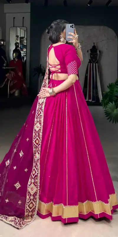 LNB 1708 Pink Cotton With Mirror Work & Zari Work Lehenga Choli Available at ₹3199 only. Delivery 4-6 Working Days. Shop now. | Lehenga, Bollywood Lehenga, Creative Lehenga, Designer Lehenga, Embroidered Lehenga, Party Wear Lehenga
