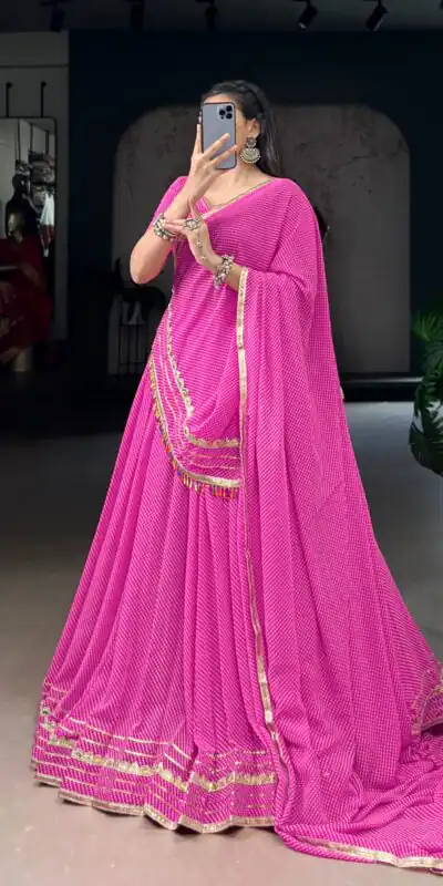 LNB 1728 Pink Color Georgette Printed Lace Work Lehenga Choli . Exclusive Offer ₹2499. Delivery 4-6 Working Days. Shop now. | Lehenga, Bollywood Lehenga, Creative Lehenga, Designer Lehenga, Embroidered Lehenga, Party Wear Lehenga