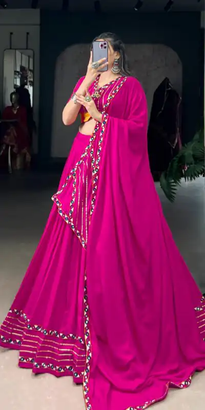 LNB 1659 Pink Color Pure Rayon With Mirror Work & Gamthi Work. Lehenga Choli Price ₹4199.Introductory Delivery 4-6 Working Days. Shop now. | Lehenga, Bollywood Lehenga, Creative Lehenga, Designer Lehenga, Embroidered Lehenga, Party Wear Lehenga
