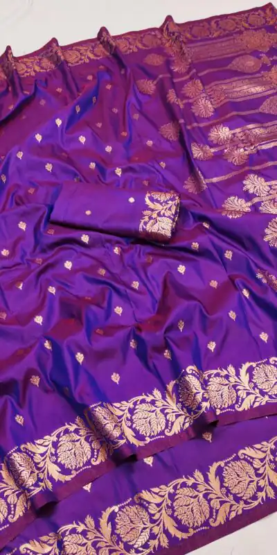 MB 171 Purple Banarasi Silk Saree Perfect for Wedding, Party, Holi, Pongal, Pooja –. Festive Deal ₹1849. Delivery 4-6 Working Days. Shop now. | Sarees, Bollywood Sarees, Creative Sarees, Designer Sarees, Embroidered Sarees, Ethnic Saree, Modern Digital sarees, Party Wear Sarees