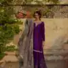 Purple Chinon Lace Work Embroidery Salwar Suit