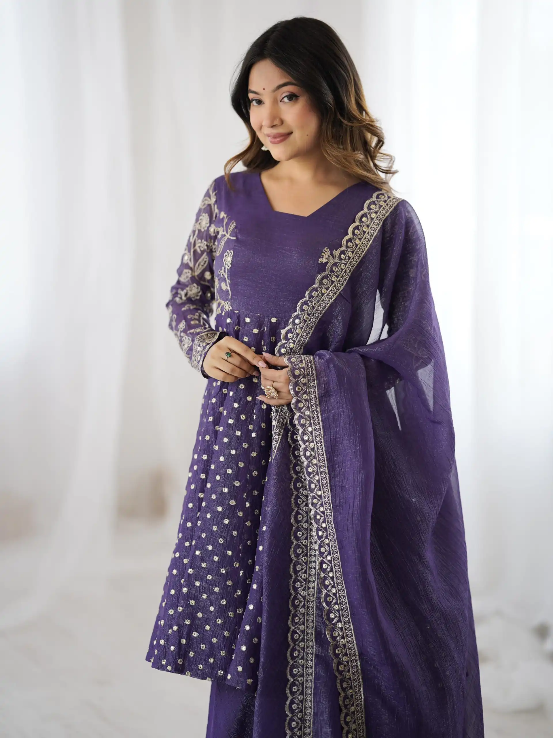 ZSR 3134 Purple Crunchy Silk Salwar Suit Perfect for Wedding, Party, Sangeet, Anniversary, Housewarming Introductory Price ₹2399. Delivery 4-6 | Jump Suits, Salwar suit, Designer Suits, Casual Suits, Creative suits, Palazzo Suits, Party Wear Suits, Patiala Suits, Straight Suits