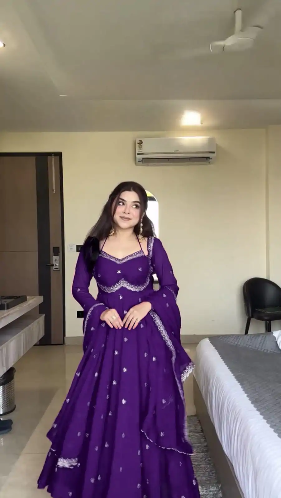 RTC 5924 Purple Georgette Thread With Sequence Gown Perfect for Wedding, Party, Reception, Holi, Eid . Available at ₹1999 only. Delivery 4-6 Working Days. | Gowns, Bollywood Gowns, Creative Gowns, Designer Gowns, Embroidered Gowns, Party Wear Gowns
