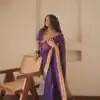 Purple Lichi Silk Jacquard Saree