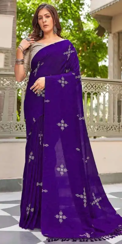 BT 1104 Purple Natural silk with Thread Embroidery & Embroidery Work Saree . Now at just ₹1549. Delivery 4-6 Working Days. Shop now. | Sarees, Bollywood Sarees, Creative Sarees, Designer Sarees, Embroidered Sarees, Ethnic Saree, Modern Digital sarees, Party Wear Sarees
